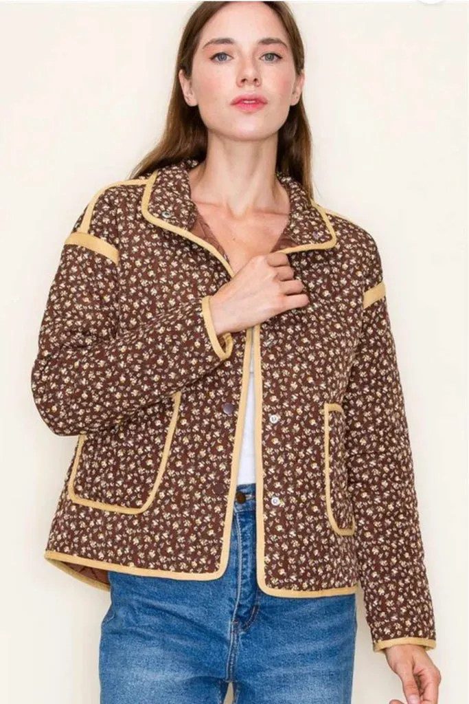 Floral Quilted Jacket- FINAL SALE
