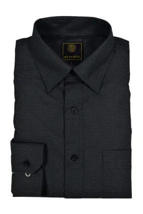 'FX Fusion' Men's LS Micro Dot Tonal Solid - Silver