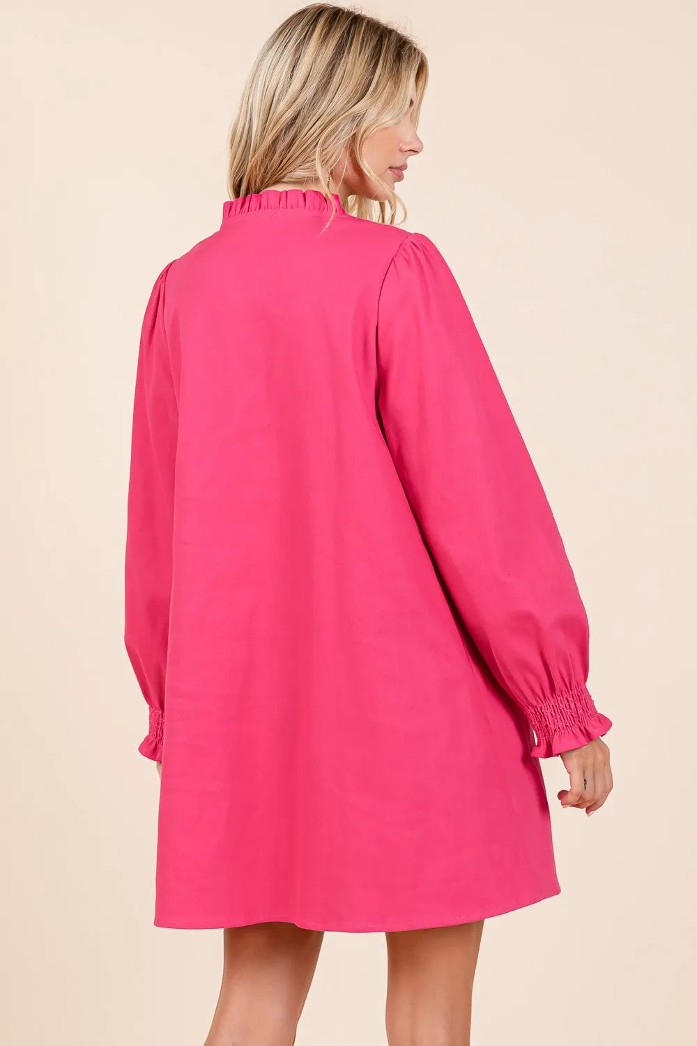 GEE GEE BUTTON DOWN SMOCKED DRESS