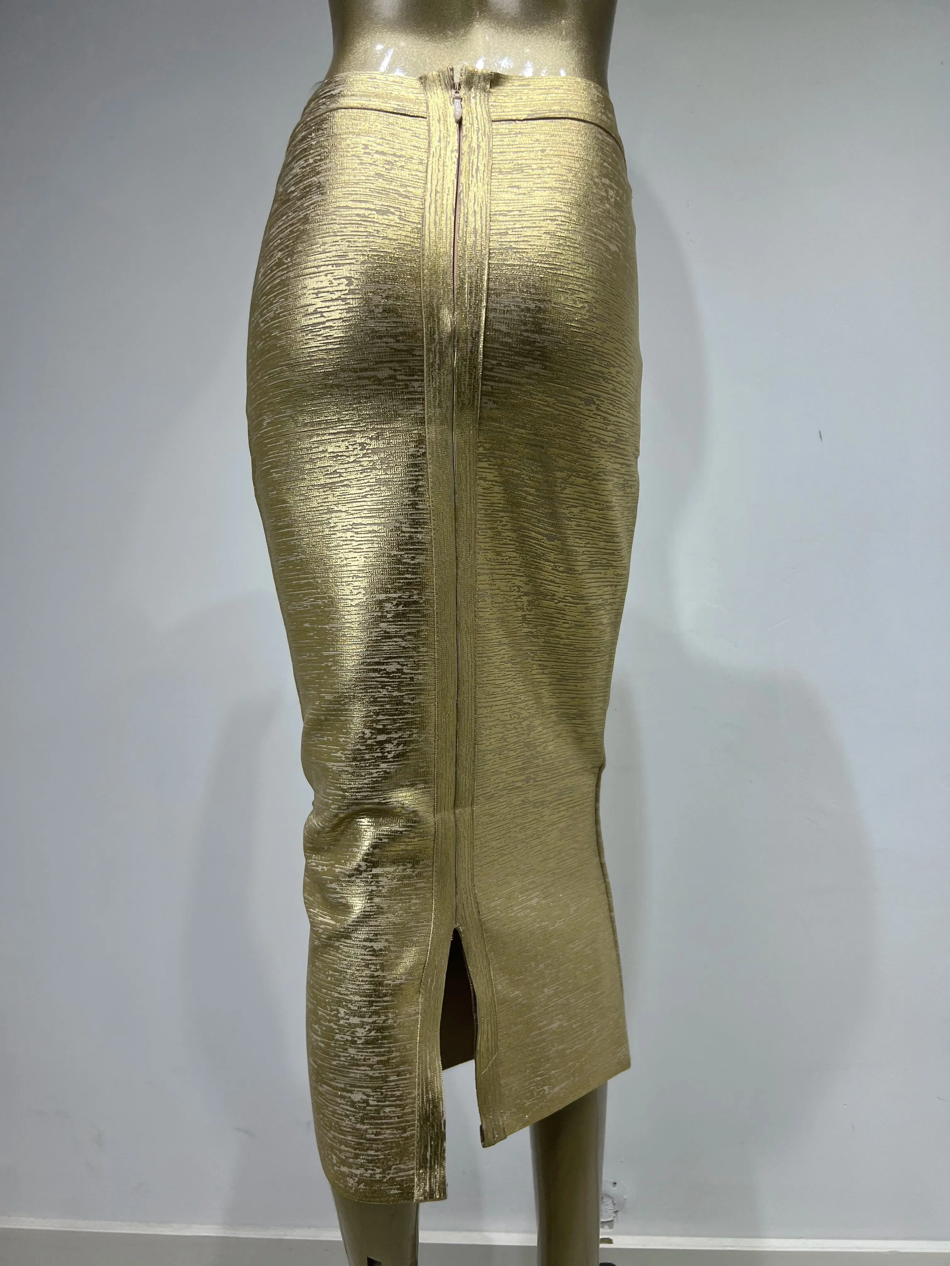 Gold Silver Bandage bodycon Skirt