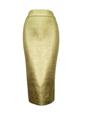 Gold Silver Bandage bodycon Skirt
