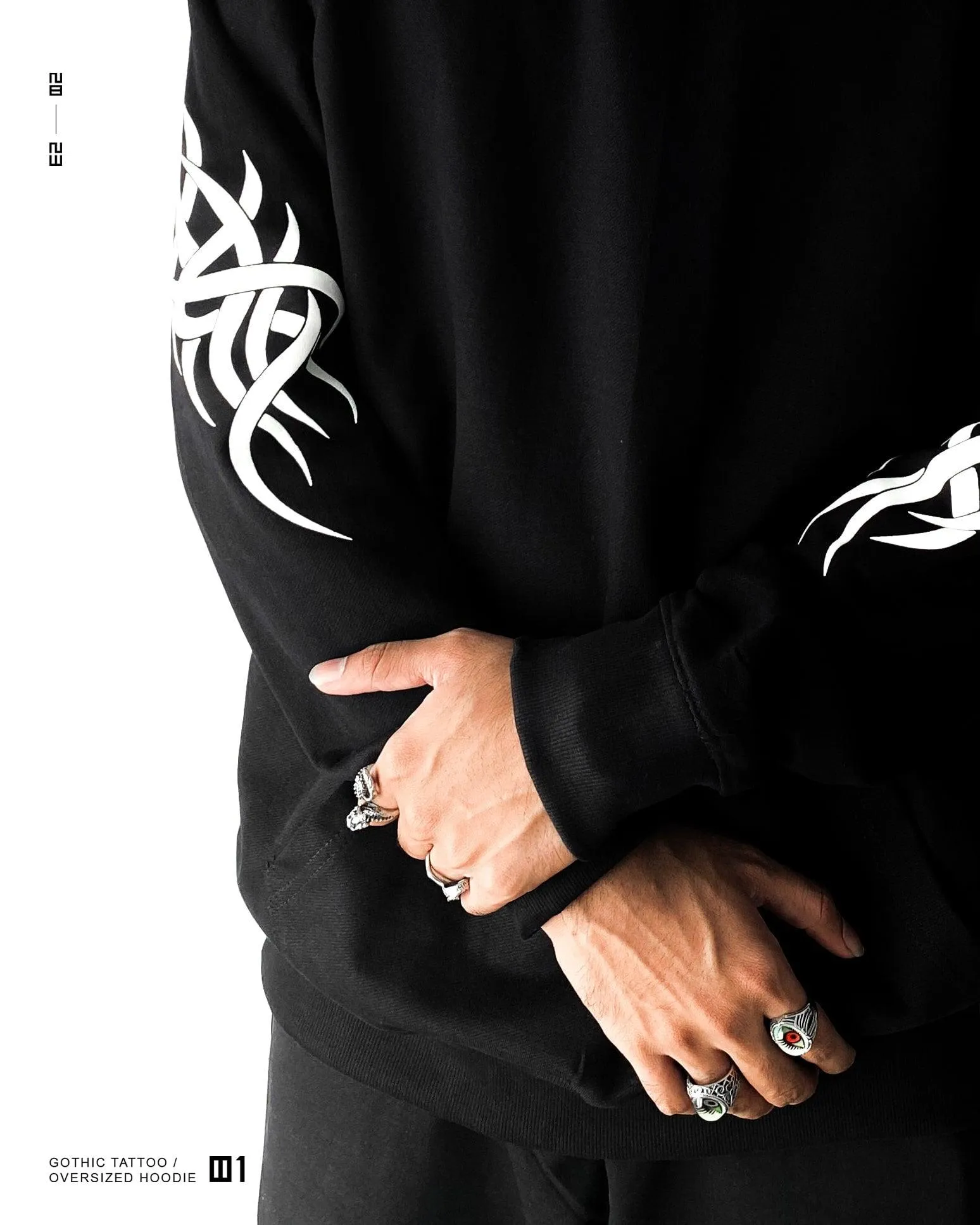 Gothic Tattoo / Oversized Hoodie