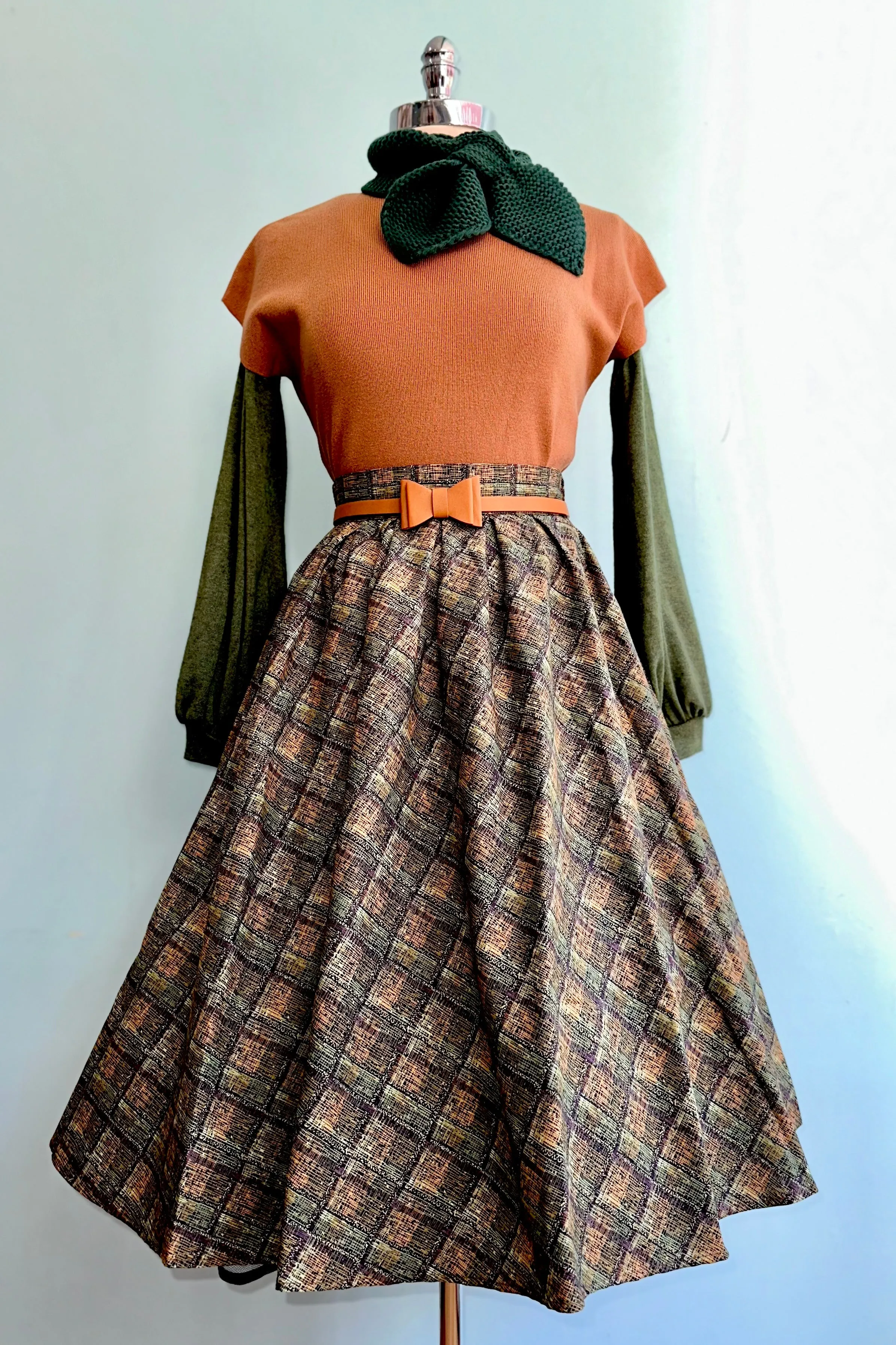 Green and Purple Plaid Doris Skirt by Retrolicious