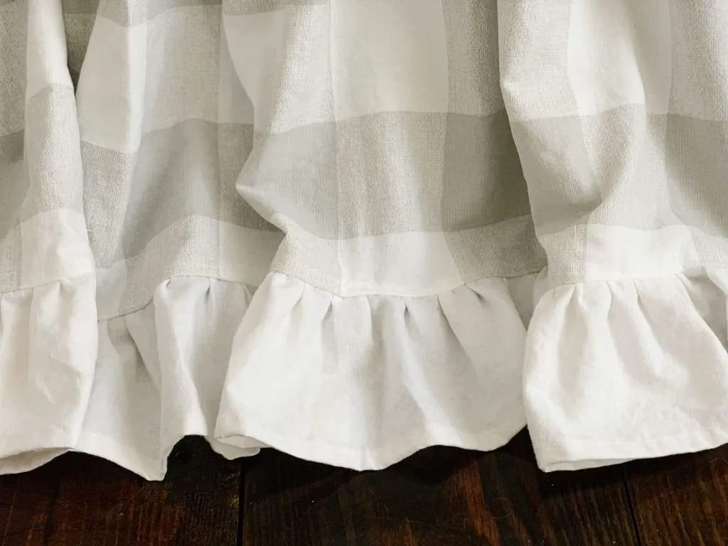 Grey Buffalo Check Ruffled Crib Skirt