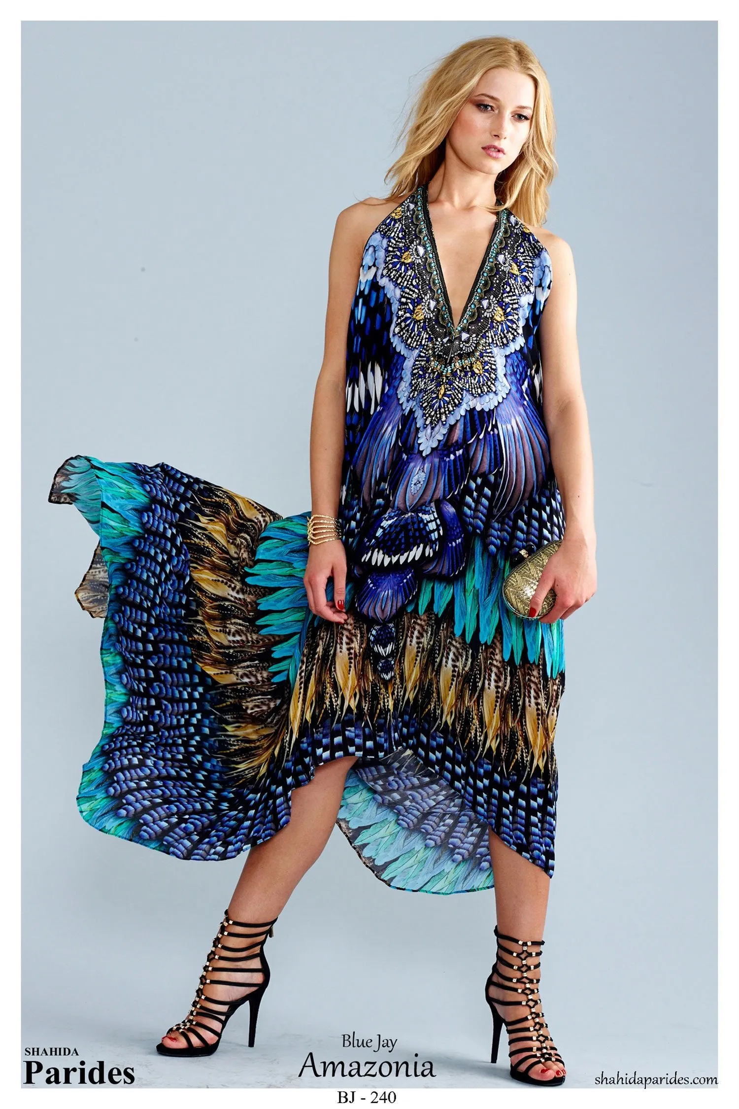 Halter Neck Printed Maxi Dress
