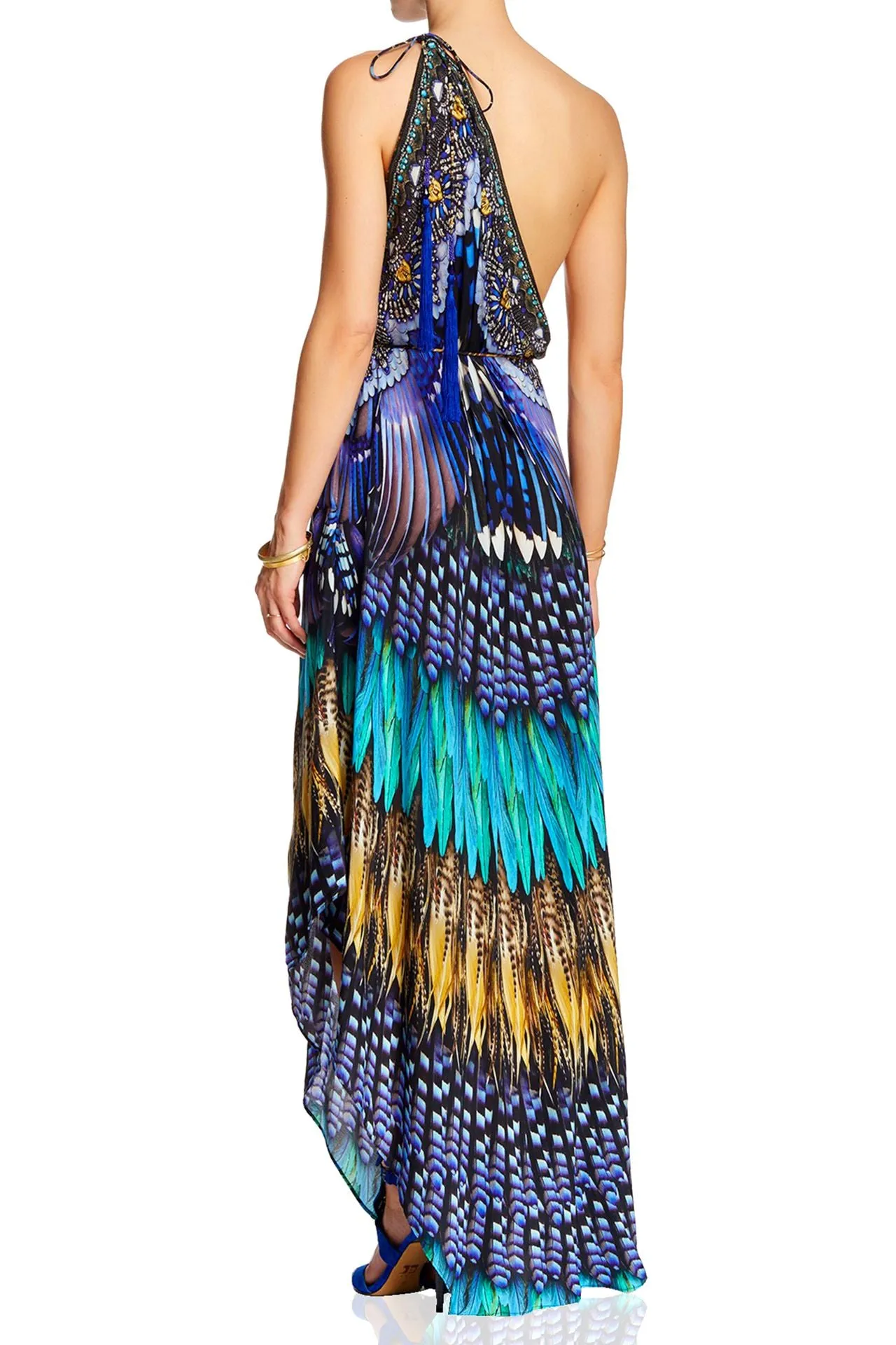 Halter Neck Printed Maxi Dress