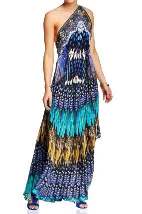 Halter Neck Printed Maxi Dress