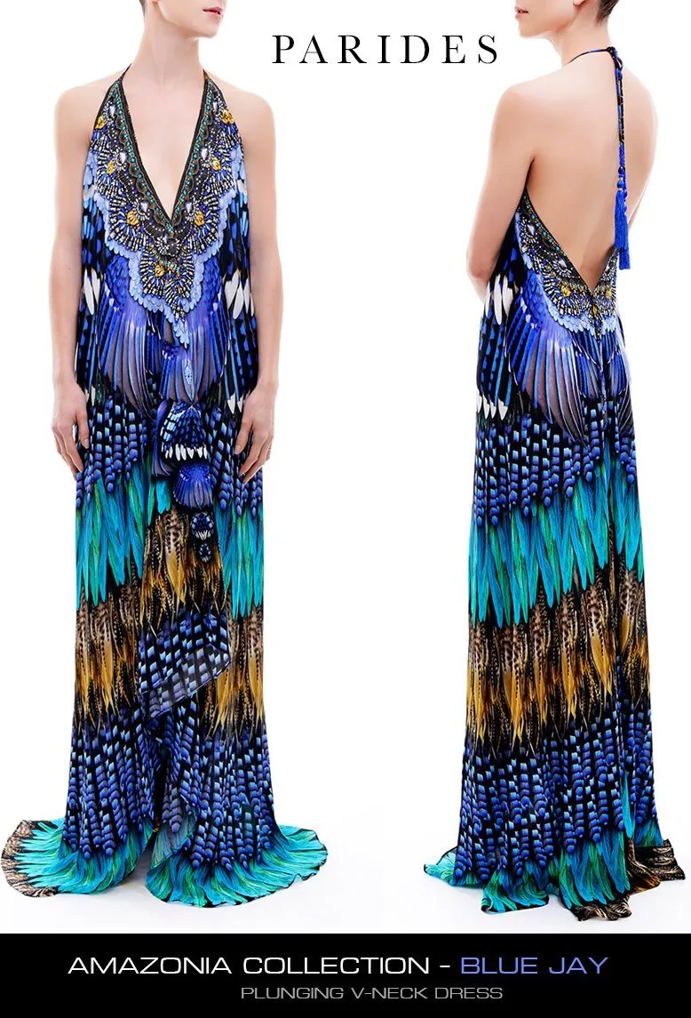 Halter Neck Printed Maxi Dress