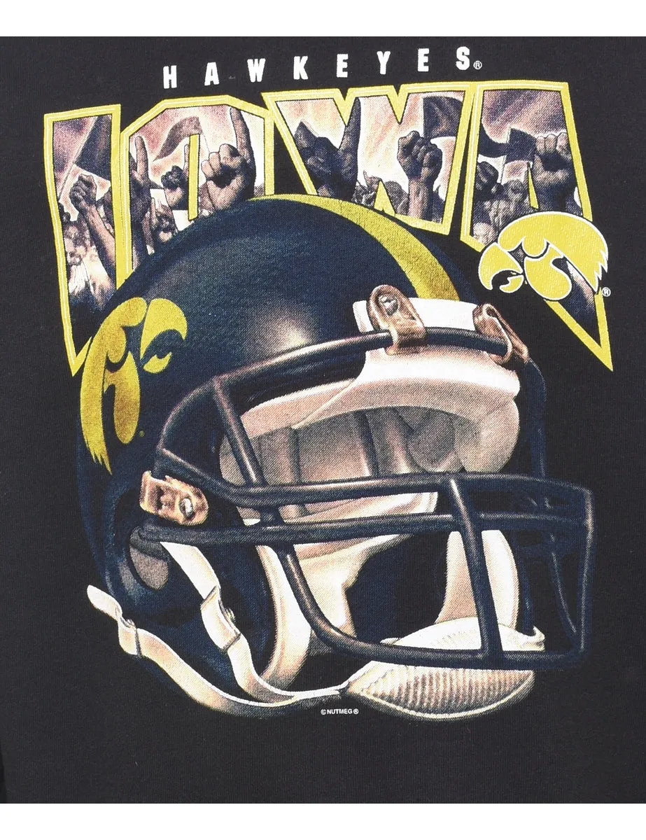 Hawkeyes Black Printed NFL Sweatshirt  - XL