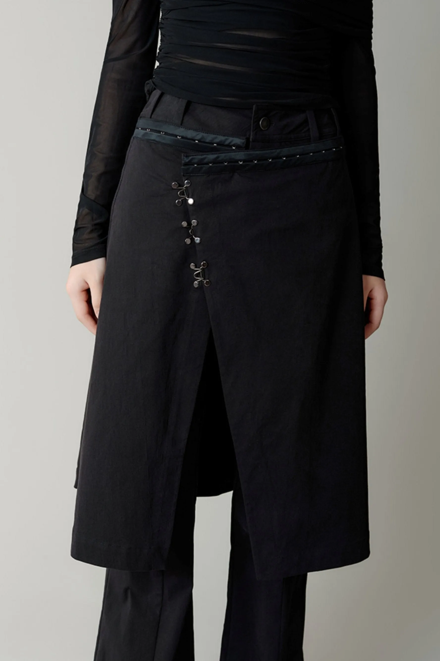 High Waisted Flared Skirt Pants