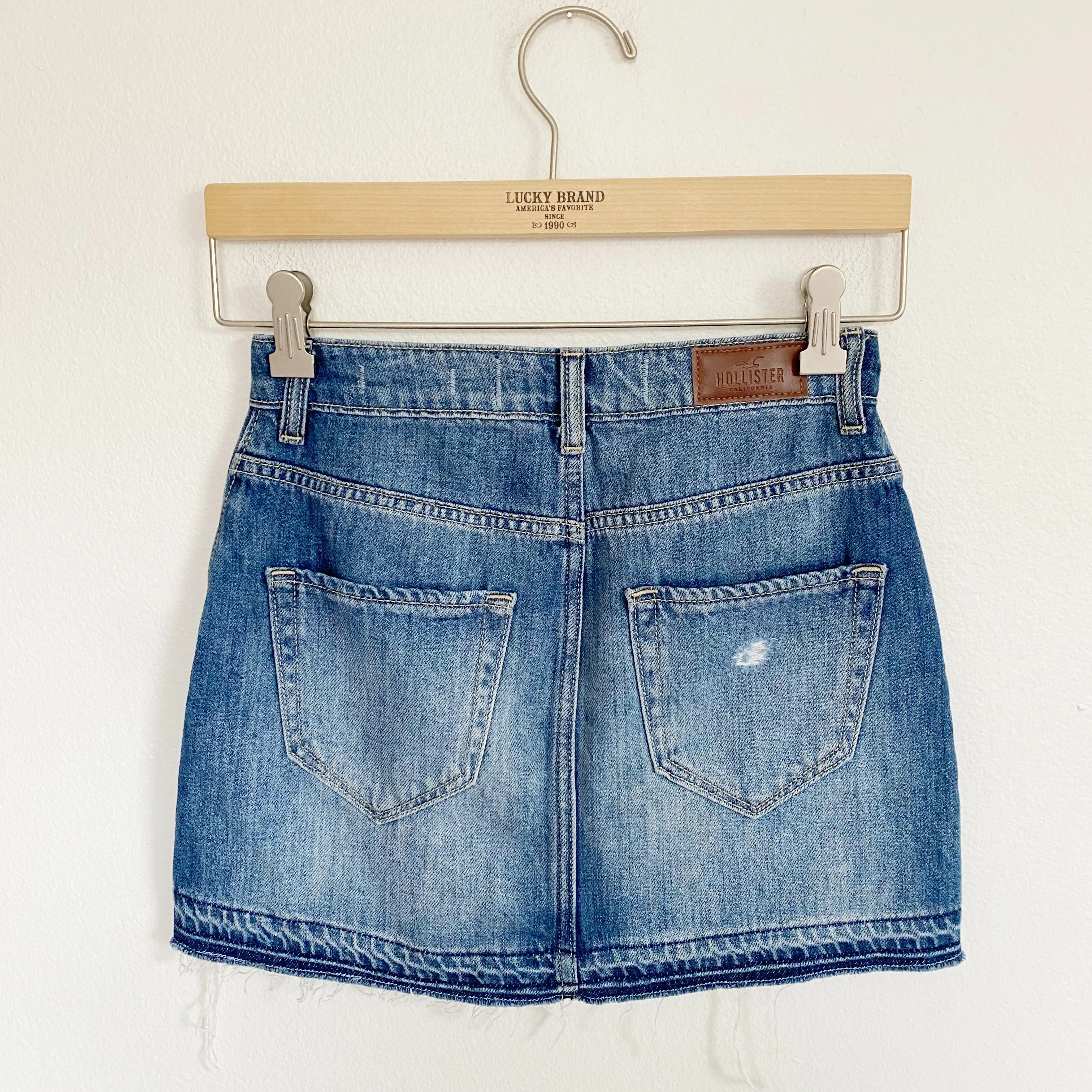 Hollister High Rise Denim Jean Skirt 00