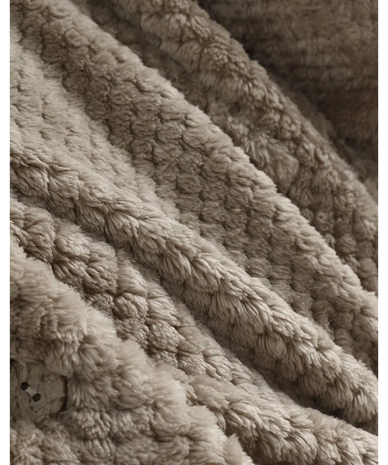 Hooded Faux Fur Coats for Women Long Teddy Bear Jacket Button Fluffy Pullover Loose Sweater