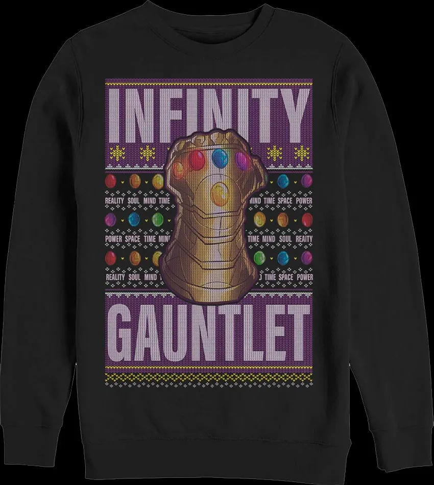 Infinity Gauntlet Faux Ugly Sweater Marvel Comics Christmas Sweatshirt