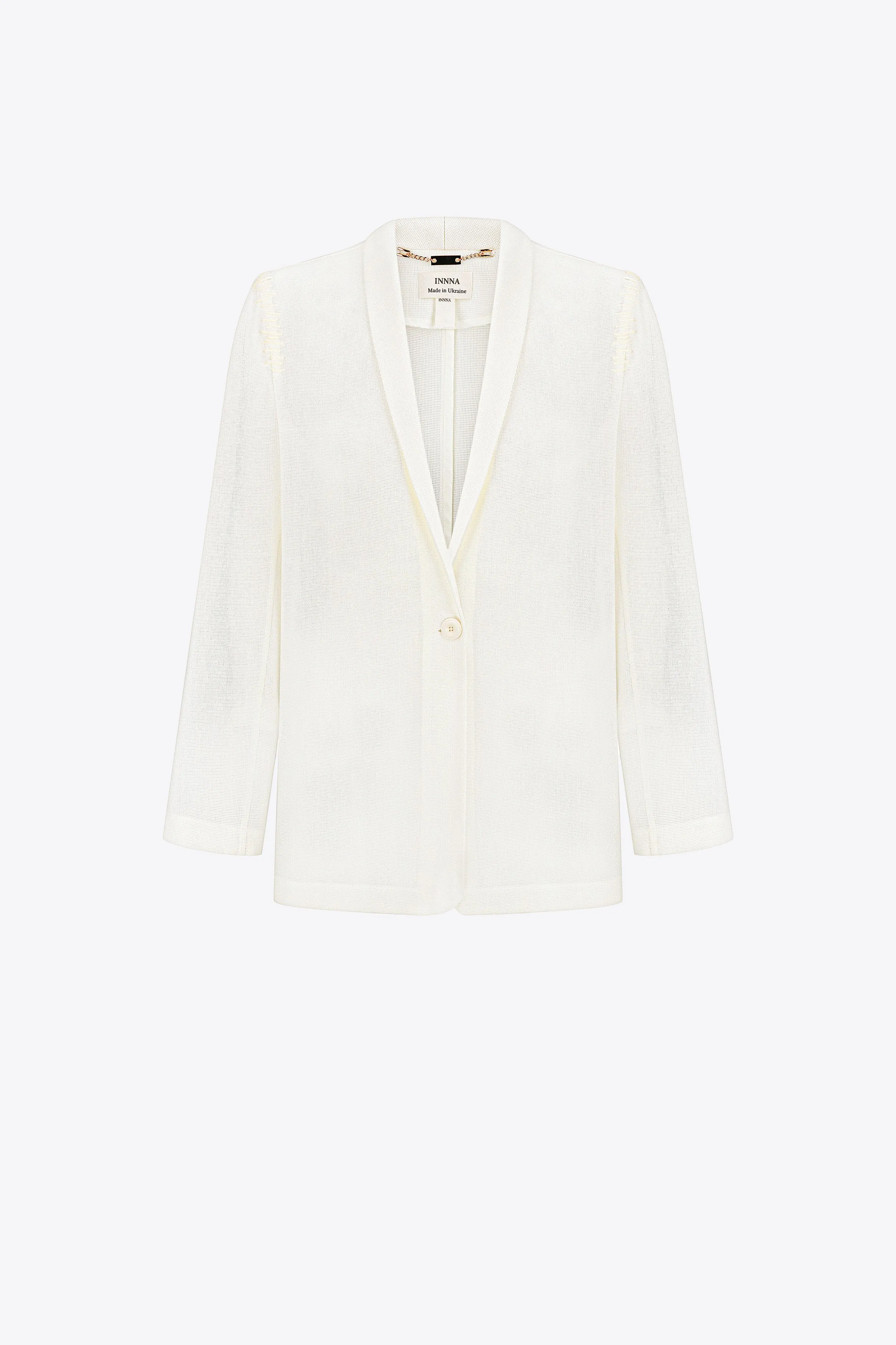 Ivory Blazer-Shirt with a Mohair Weaving