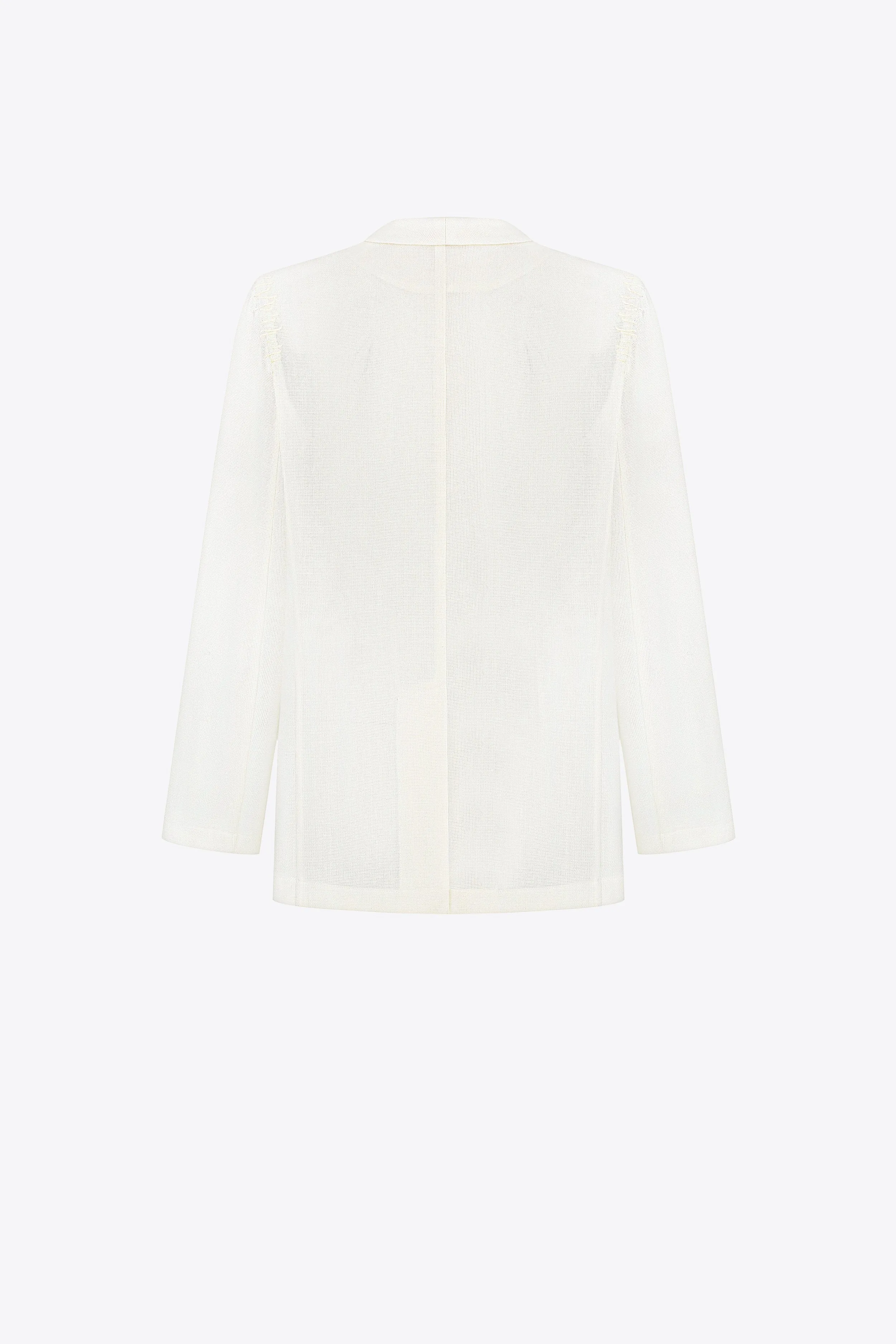 Ivory Blazer-Shirt with a Mohair Weaving