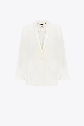 Ivory Blazer-Shirt with a Mohair Weaving