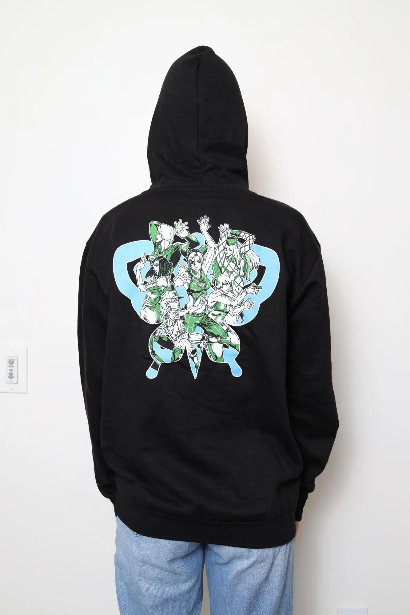 JoJo's Bizarre Adventure Jolyne Cujoh Green & White - Front & Back Print - Licensed Adult Hoodie