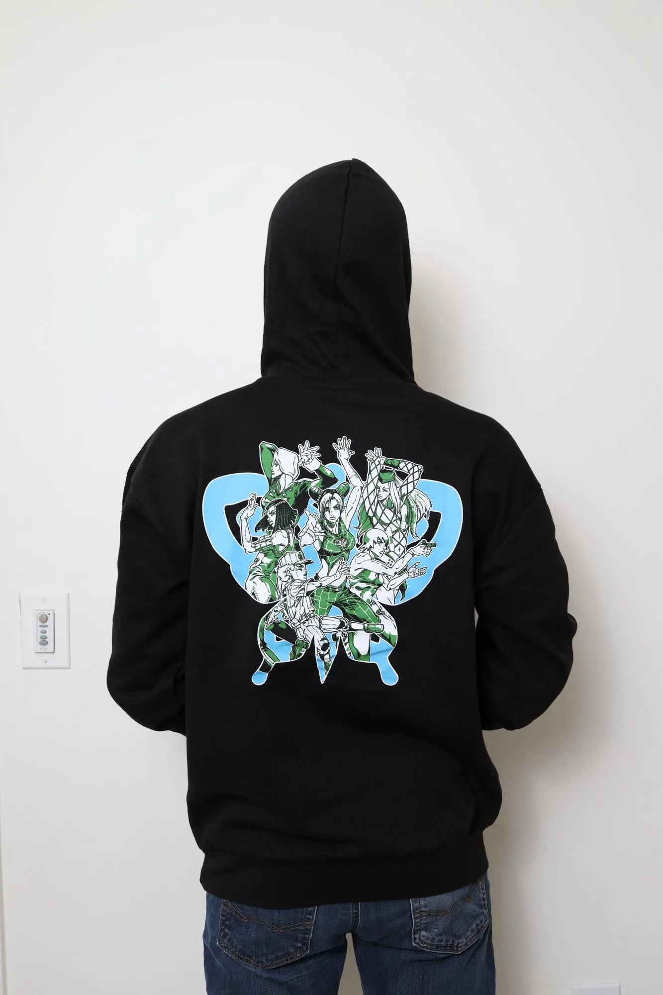 JoJo's Bizarre Adventure Jolyne Cujoh Green & White - Front & Back Print - Licensed Adult Hoodie