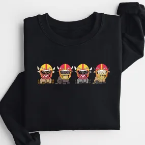 Kansas City Chiefs Highland Cow Football Team Football Lovers Gift Unisex Crewneck Hoodie Sweatshirt