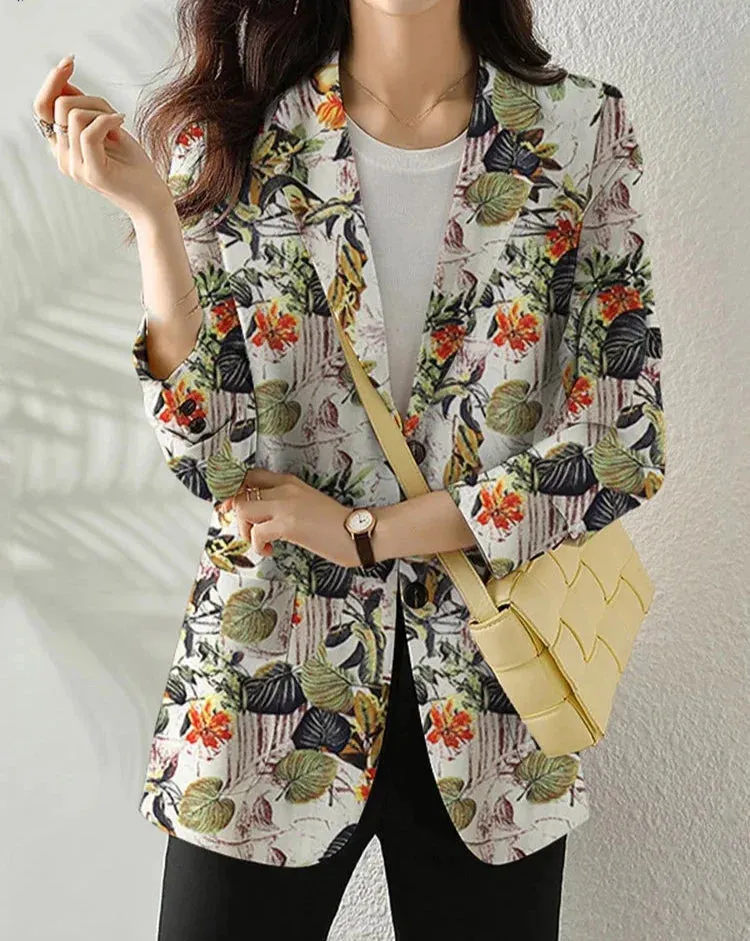 Katja Floral Blazer | Elegante blazer met bloemenmotief voor dames
