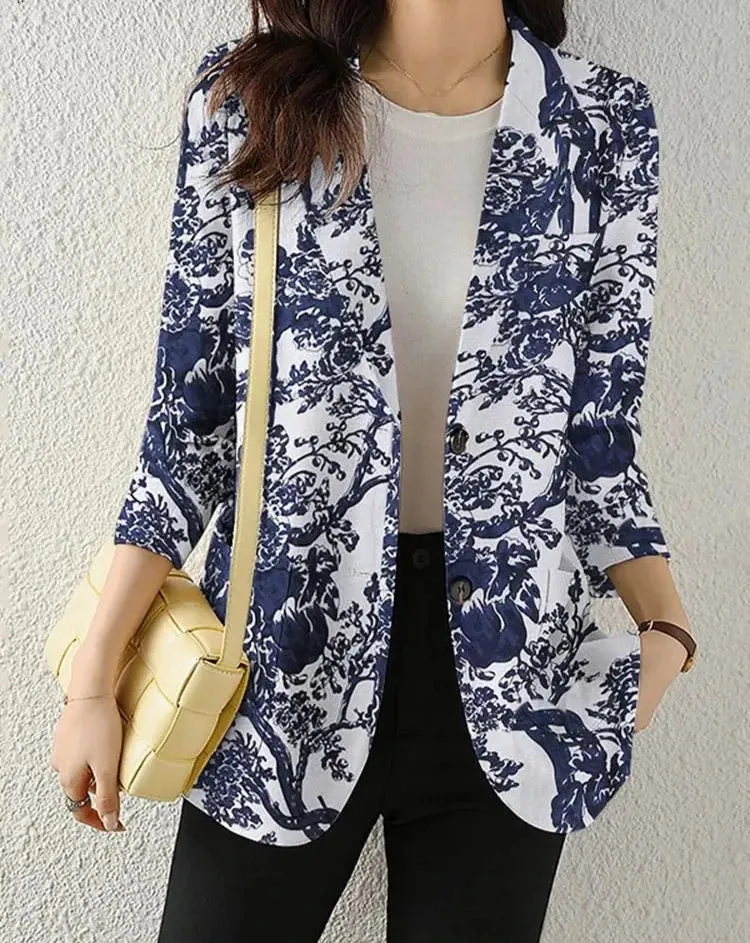 Katja Floral Blazer | Elegante blazer met bloemenmotief voor dames
