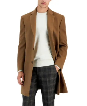 Kenneth Cole Reaction Mens Classic fit Overcoat Coat 48 R Beige Solid