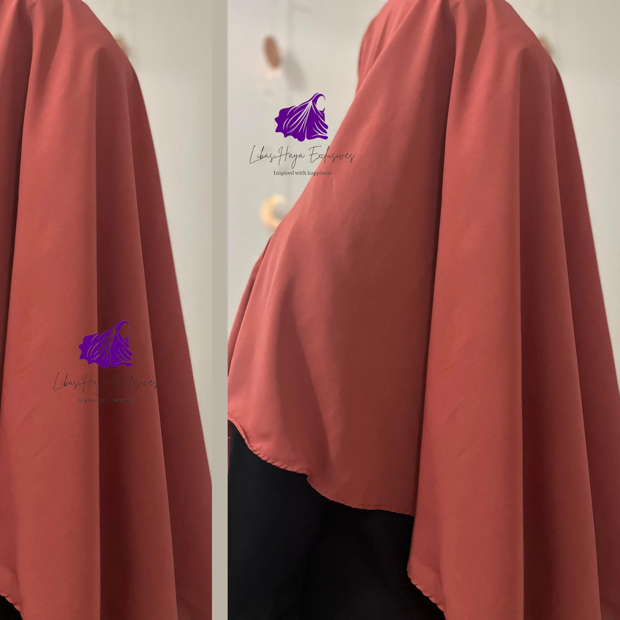 Khimar, Zahra Khimar-Single layer khimar with built in niqab-Pink