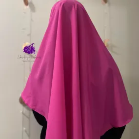 Khimar, Zahra Khimar-Single layer khimar with built in niqab-Pink