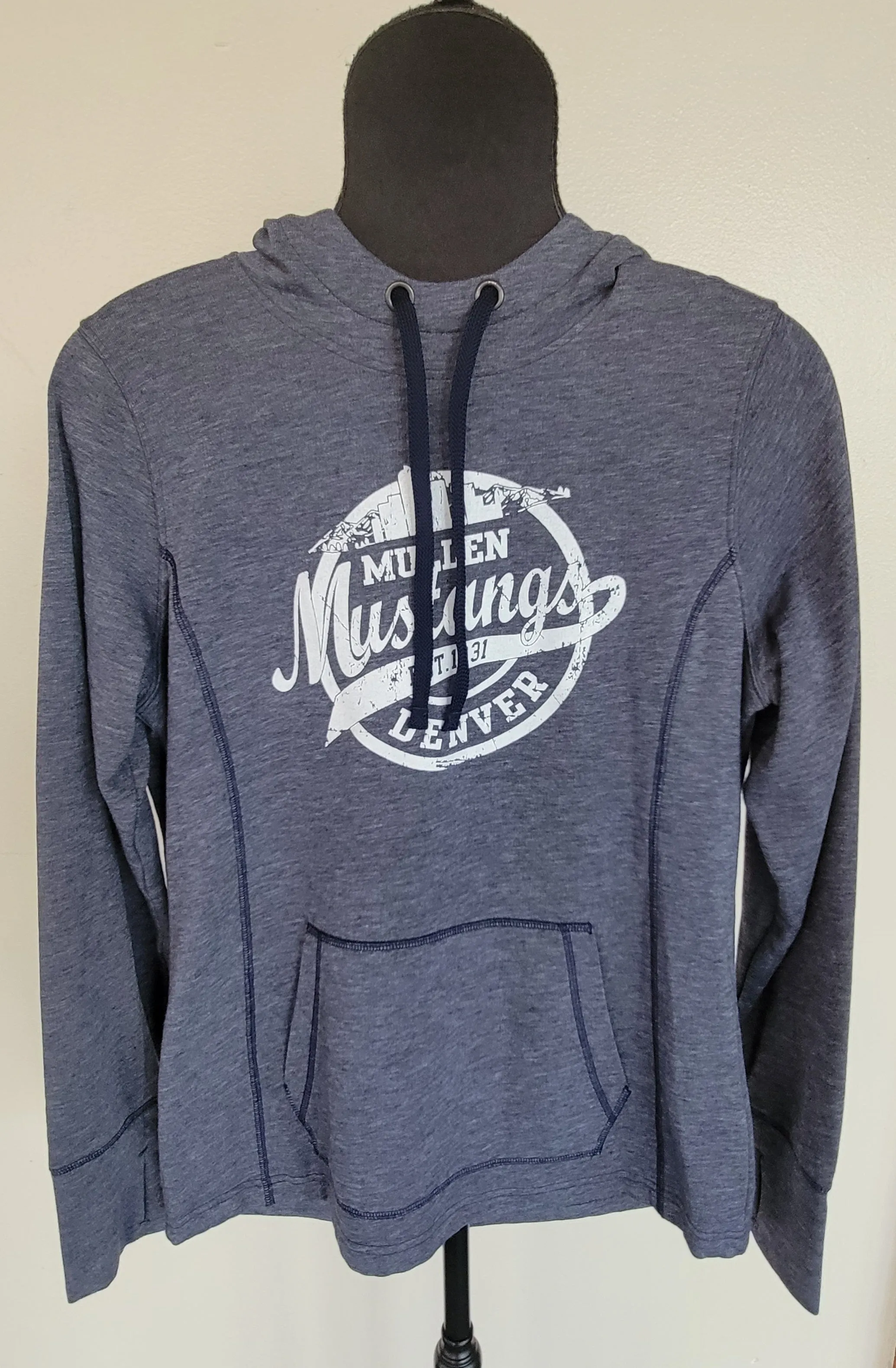 Ladies Navy Heather Hoodie