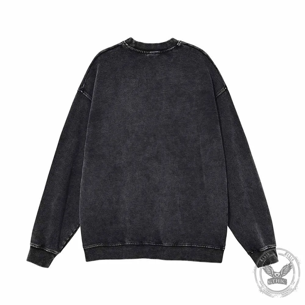 Let’s Ride On The Wild Side Biker Vintage Washed Sweatshirt
