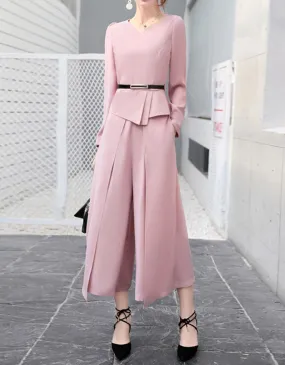 Long sleeve top with flared pants