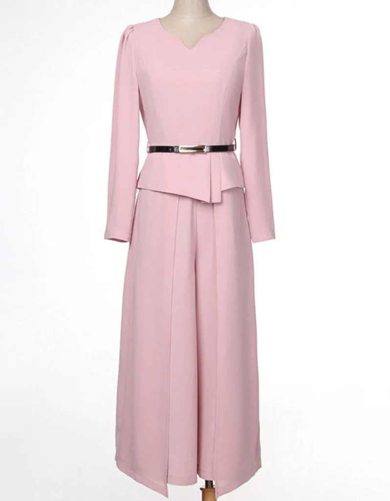 Long sleeve top with flared pants