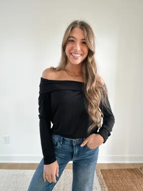 Mac and Me Off-the-Shoulder Long Sleeve Top
