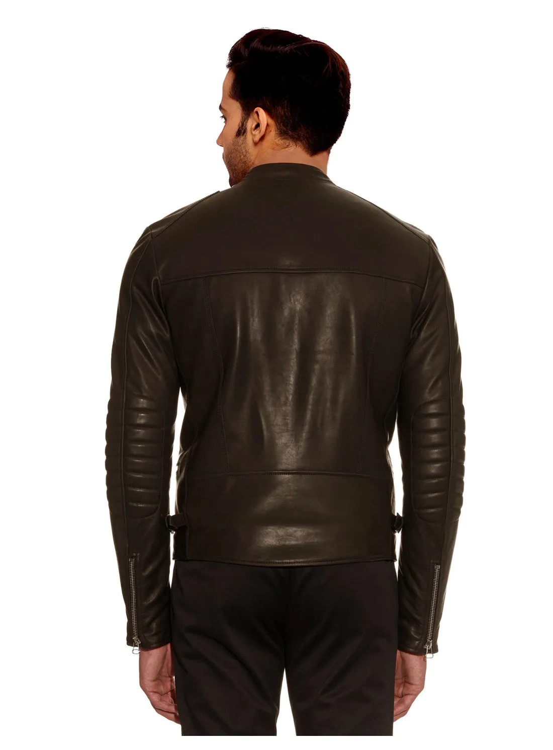 Men Leather Motorcycle Jacket Model MJ 071