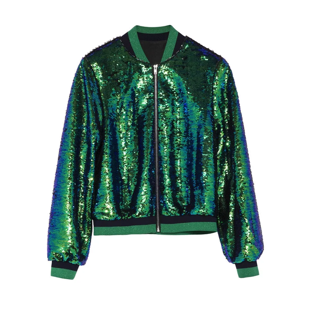 Mermaid Sequin Bomber Jacket - Festival Jacket