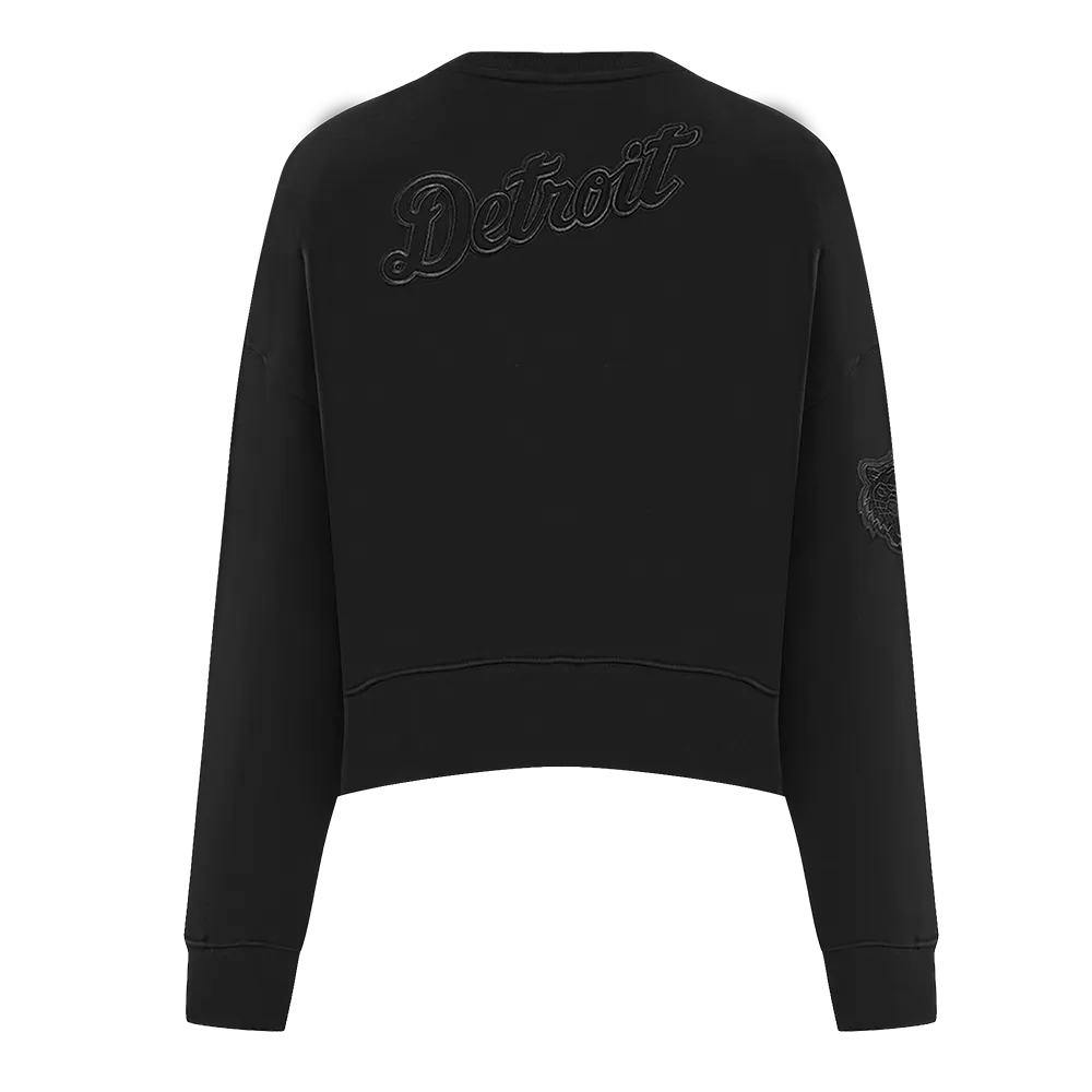 MLB DETROIT TIGERS NEUTRAL WOMEN'S CREWNECK (BLACK)