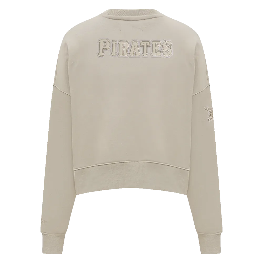MLB PITTSBURGH PIRATES NEUTRAL WOMEN'S CREWNECK (TAUPE)