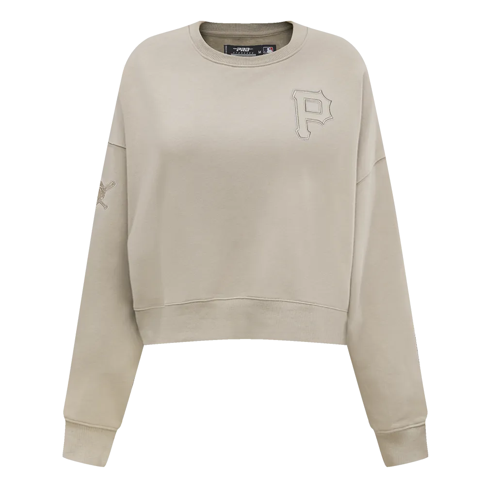 MLB PITTSBURGH PIRATES NEUTRAL WOMEN'S CREWNECK (TAUPE)
