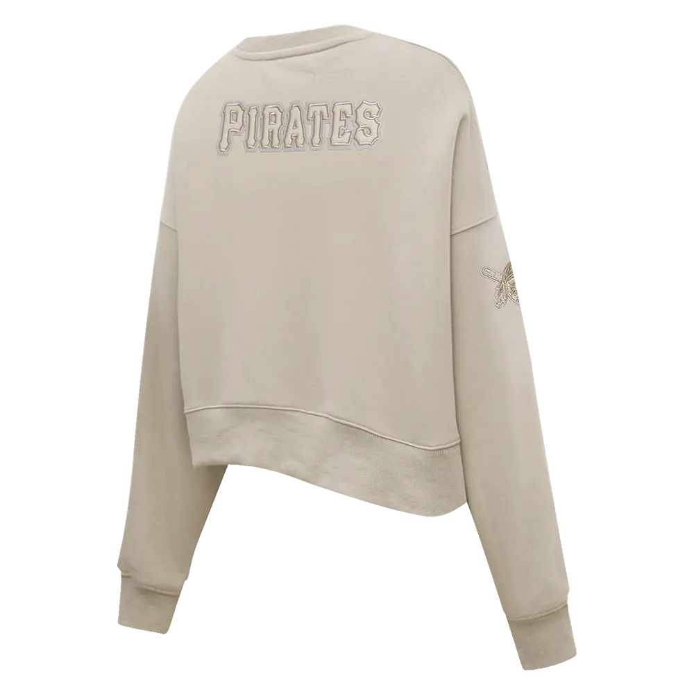 MLB PITTSBURGH PIRATES NEUTRAL WOMEN'S CREWNECK (TAUPE)