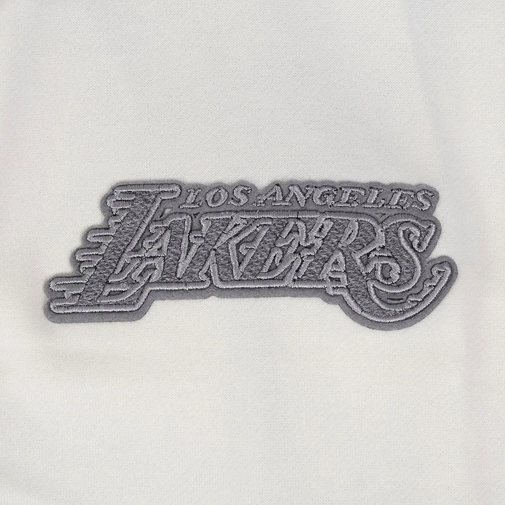 NBA LOS ANGELES LAKERS REVERSE FRENCH TERRY MEN'S CB FLC PO HOODIE (BLACK/GRAY/EGGSHELL)