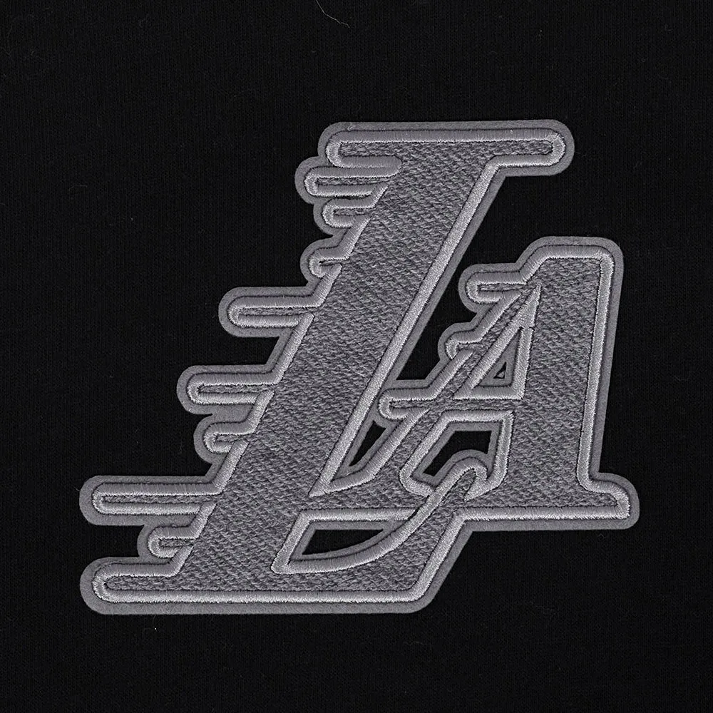 NBA LOS ANGELES LAKERS REVERSE FRENCH TERRY MEN'S CB FLC PO HOODIE (BLACK/GRAY/EGGSHELL)