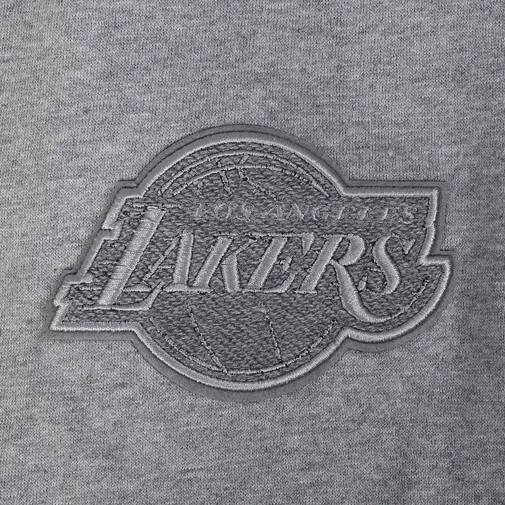 NBA LOS ANGELES LAKERS REVERSE FRENCH TERRY MEN'S CB FLC PO HOODIE (BLACK/GRAY/EGGSHELL)