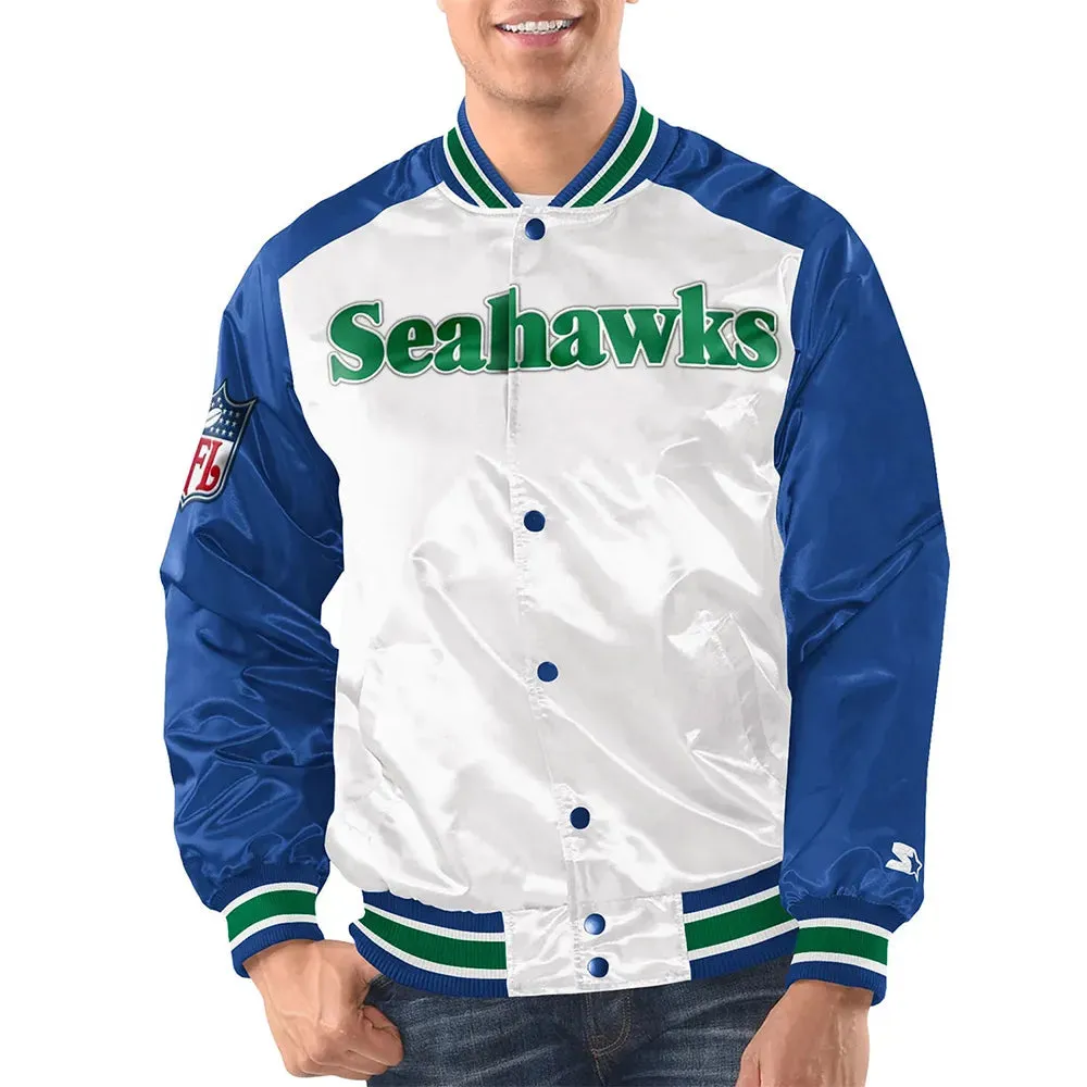 NFL Renegade Seattle Seahawks Satin Jacket Men and Women