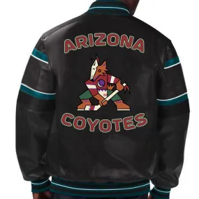 NHL Leather Jacket Arizona Coyotes in Black
