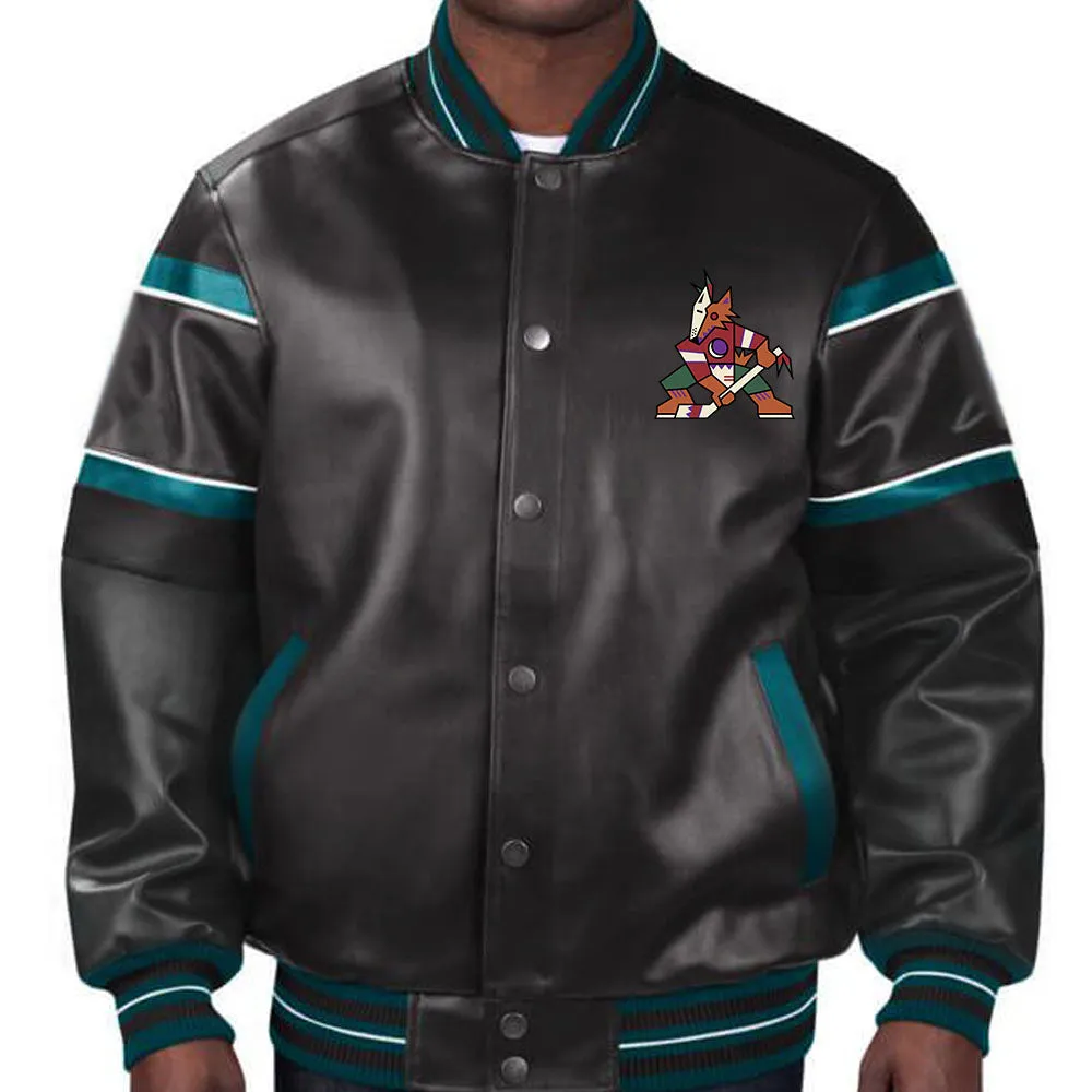 NHL Leather Jacket Arizona Coyotes in Black