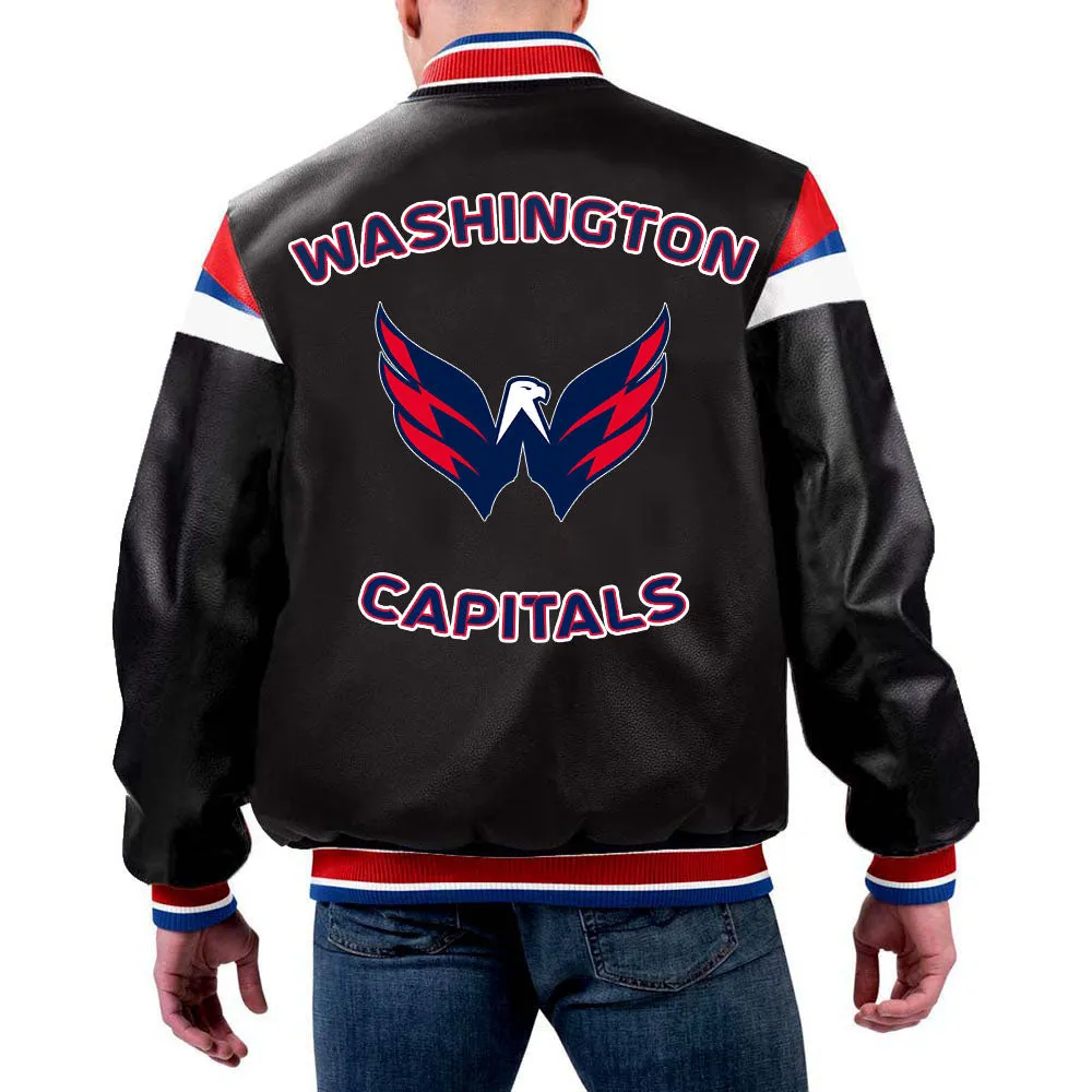 NHL Washington Capitals Leather Jacket For Men and Women
