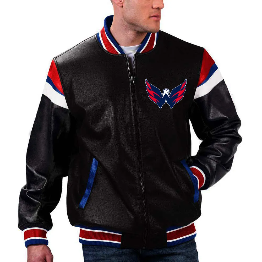 NHL Washington Capitals Leather Jacket For Men and Women