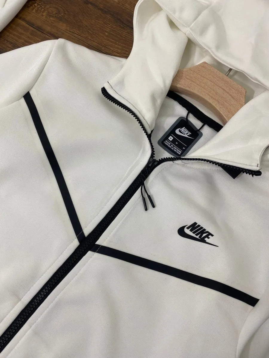 NIKE TECH FLEECE HOODIE x WHITE/BLACK