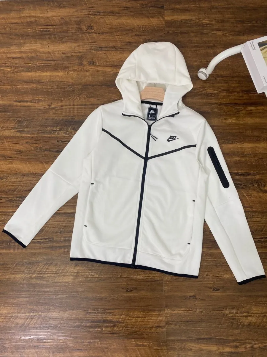 NIKE TECH FLEECE HOODIE x WHITE/BLACK