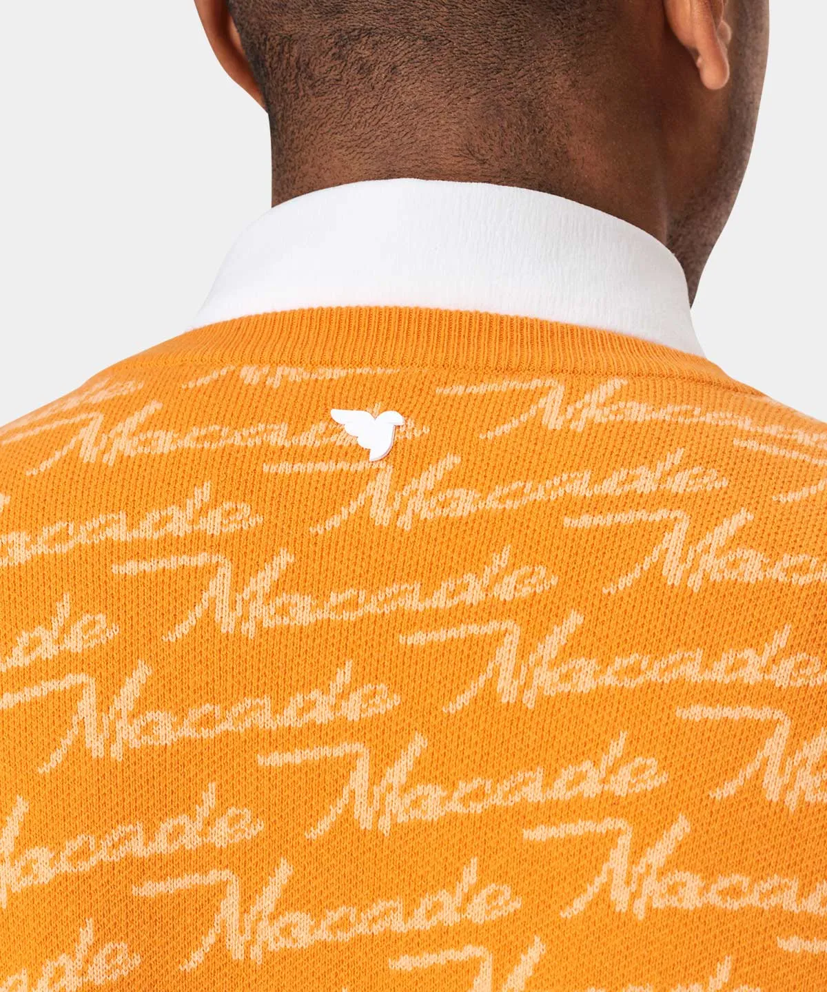 Orange Intarsia Oversized Crewneck
